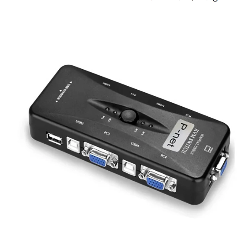 KVM کی وی ام 4 پورت USB 2.0 دستیPNET پی نت مدل KVM SWITCH